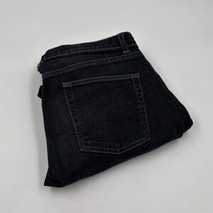 Eileen Fisher Women's 8 Black Denim Straight Leg Mid-Rise Jeans